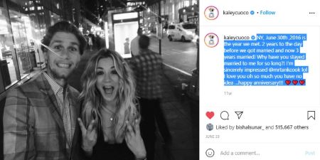 Kaley Cuoco and Karl Cook recently celebrated their third anniversary. 